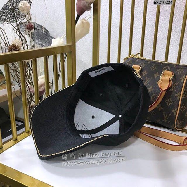 Chanel男女同款帽子 香奈兒貼鑽棒球帽鴨舌帽  mm1108